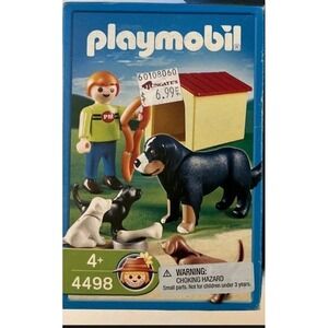 Playmobil 4498 2005 Dog Puppy House Sausage Bone Bowl Pretend Play Set No Box